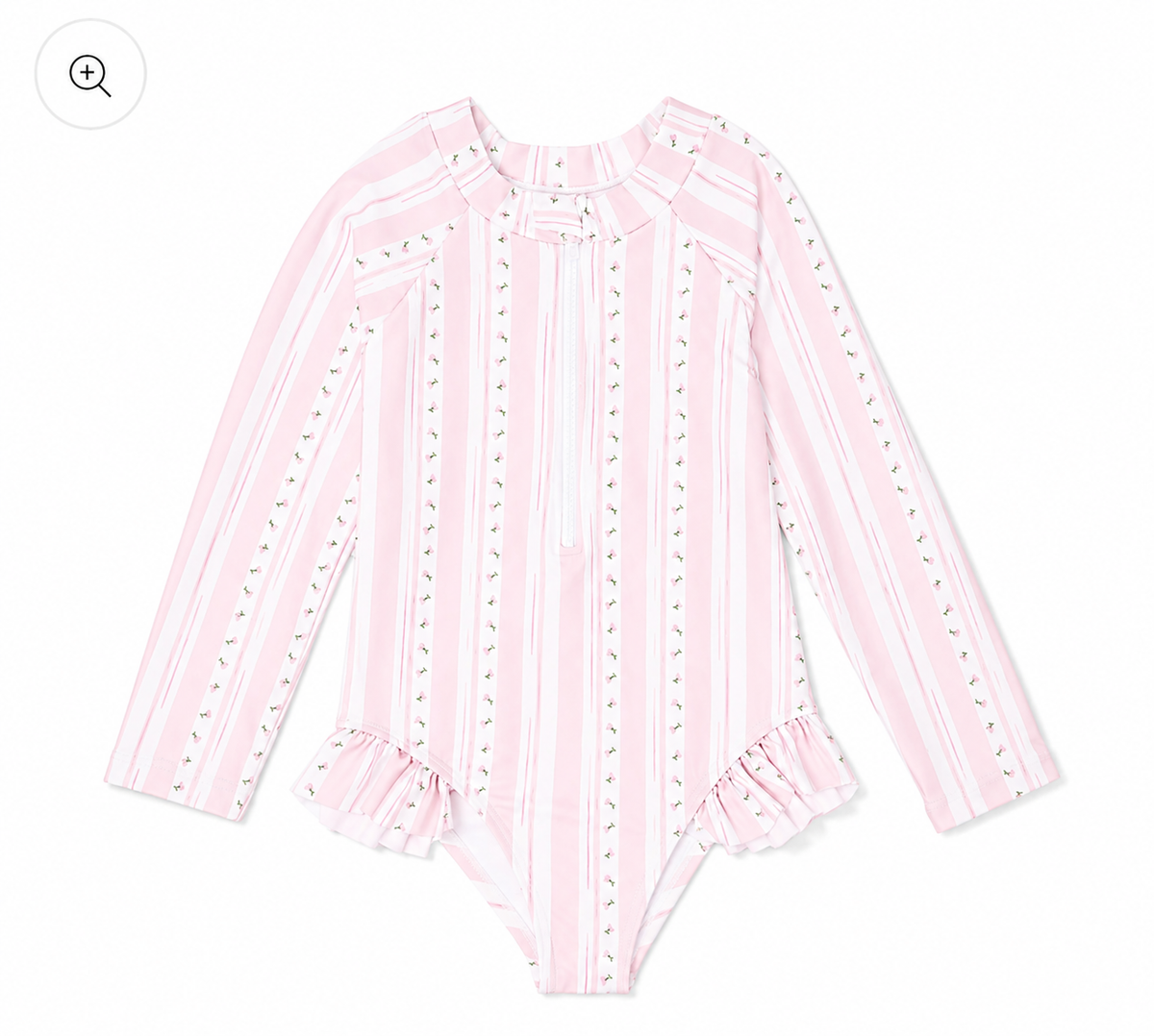 Lyla Rash guard - Pink rosette stripe